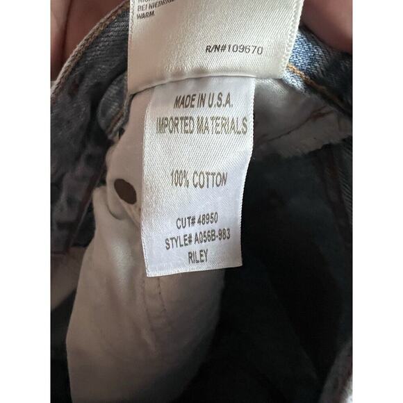 Agolde Jeans Womens Size 24 Riley Straight Crop Denim Button Fly Distressed - Picture 9 of 9